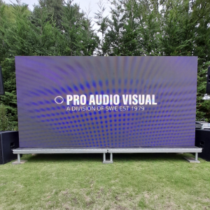 sound system and outdoor cinema screen