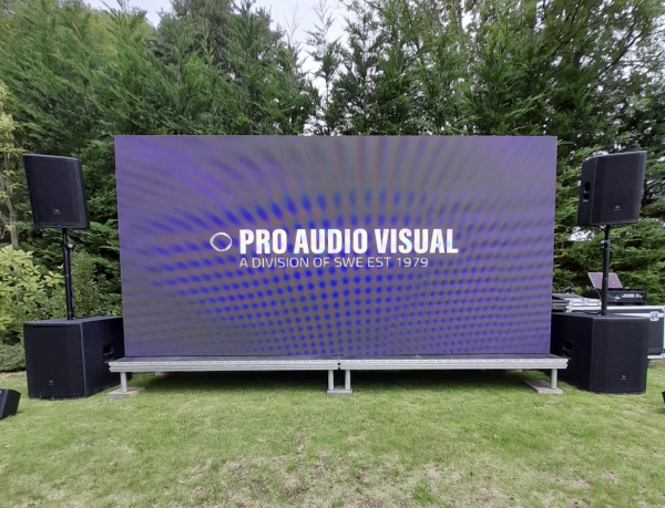 sound system and outdoor cinema screen