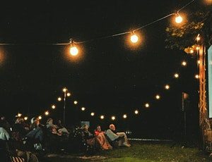 Festoon lighting for outdoor cinema hire