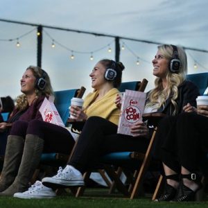 Wireless headphones and silent cinema hire